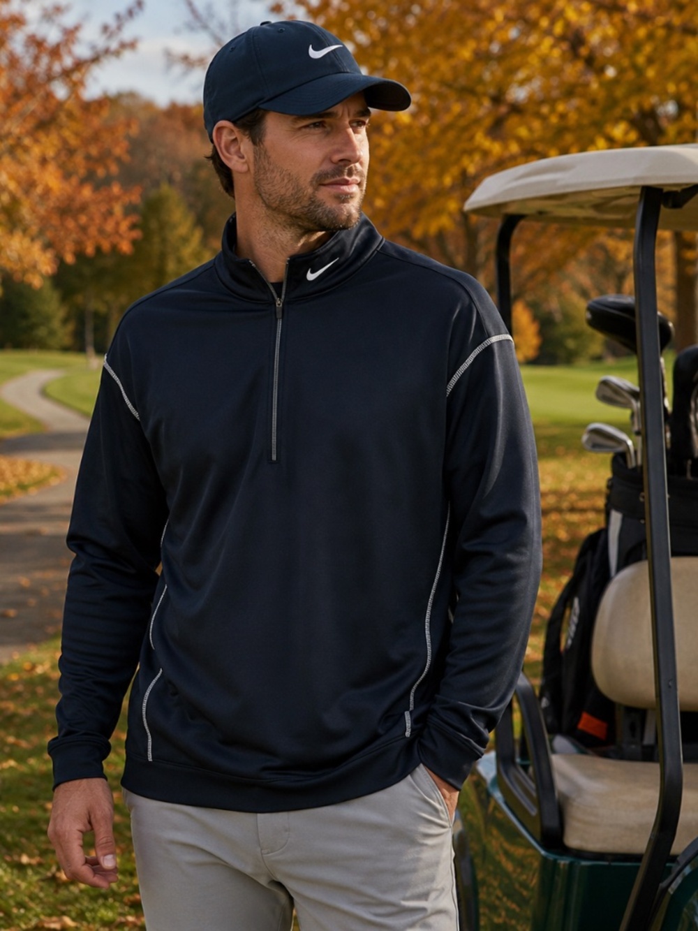 Nike Golf Therma-Fit Quarter Zip Pullover Men's XL Black Fleece Lined